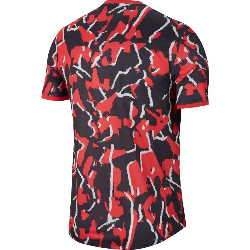 Nike Court Dry Top Team Print - ember glow/white