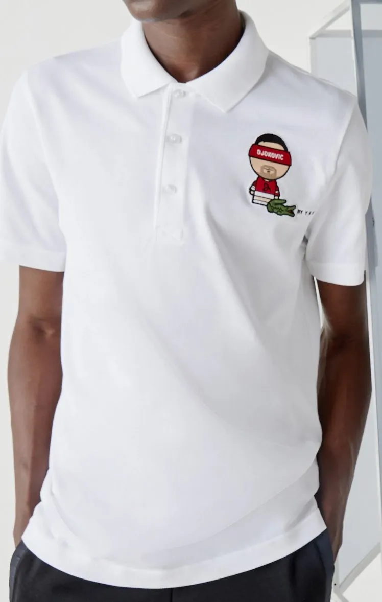 Lacoste Men's SPORT Collab Youssef SY Cotton Piqué Polo Shirt - white Lacoste Men's SPORT Collab Youssef SY Cotton Piqué Polo Shirt - white