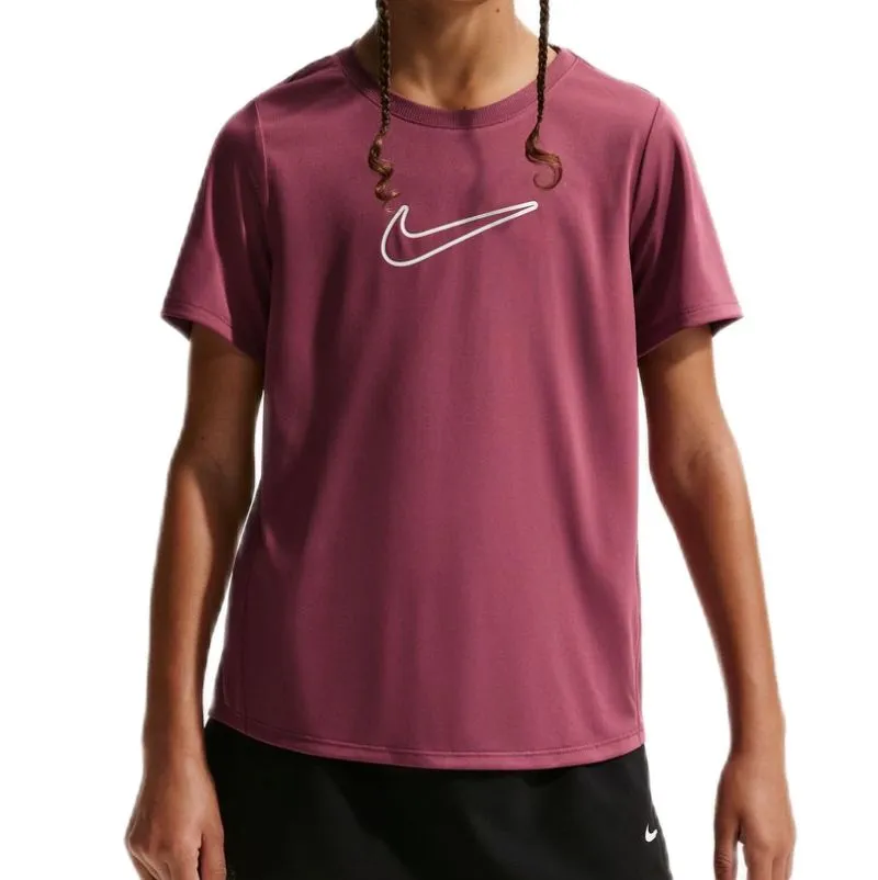 Nike Girls Dri-FIT Short-Sleeve - pink smoke/white