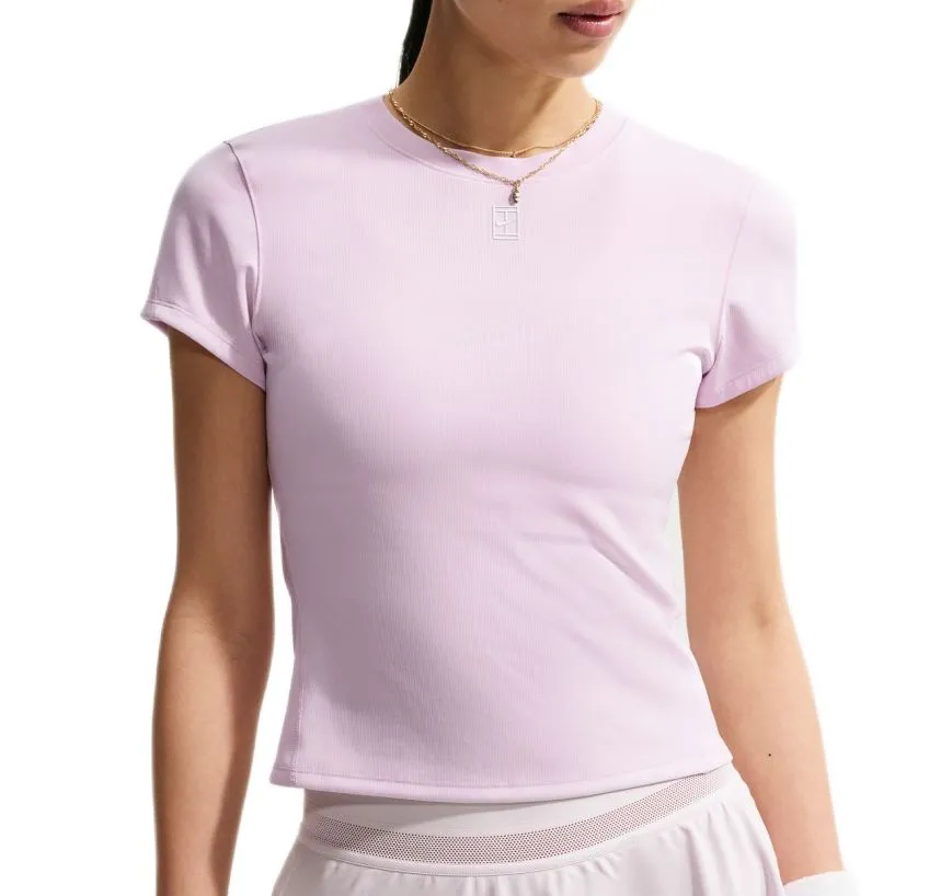 Nike Court Advantage Dri-Fit Short-Sleeve Tennis - bleached lilac/white Nike Court Advantage Dri-Fit Short-Sleeve Tennis - bleached lilac/white