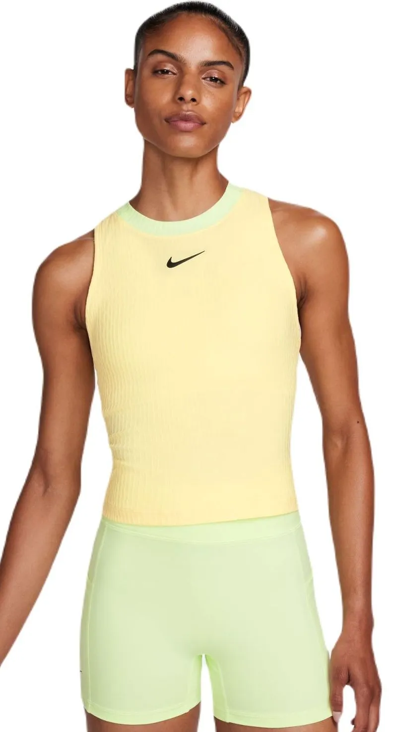 Nike Court Slam Dri-Fit Tennis Tank Top - soft yellow/soft yellow/black