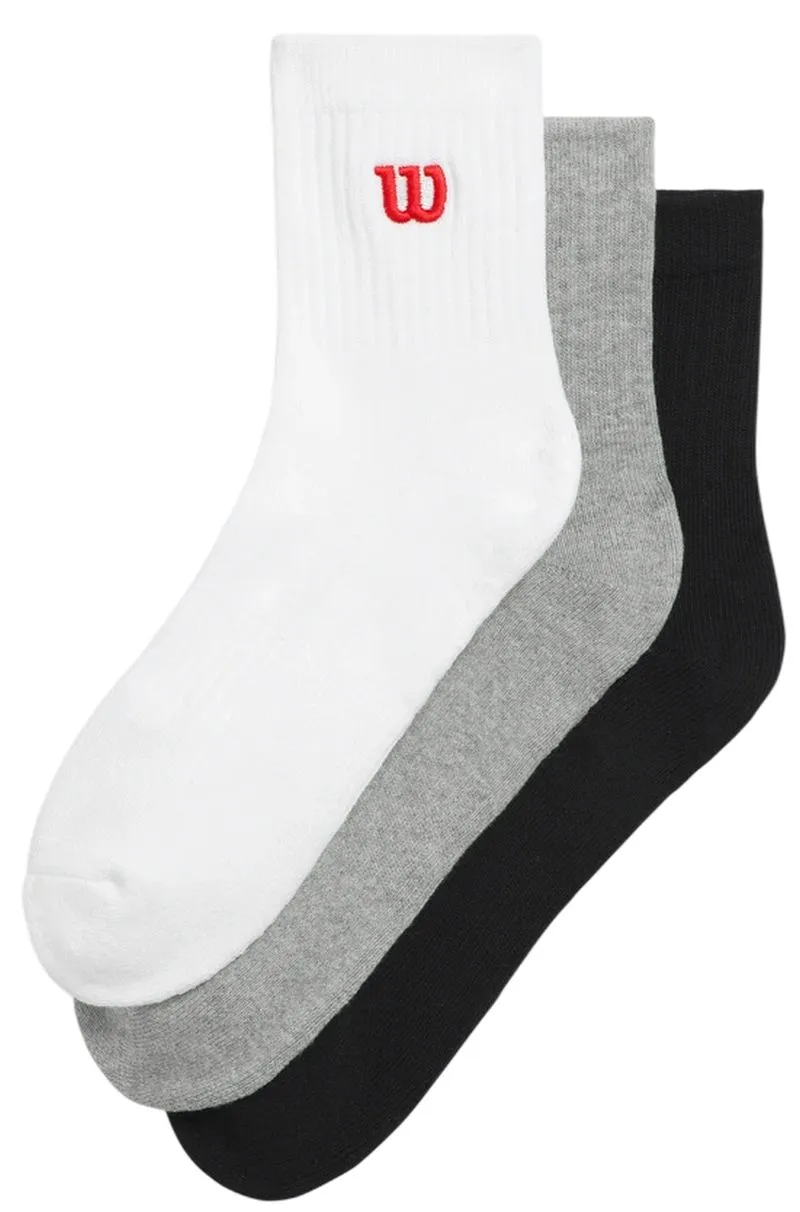 WU00083511ZAA Wilson Quarter Top Sock 3P