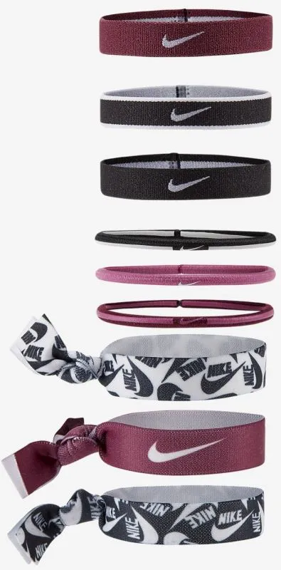 Nike Ponytail Holders 9Pk - villain red/white/black