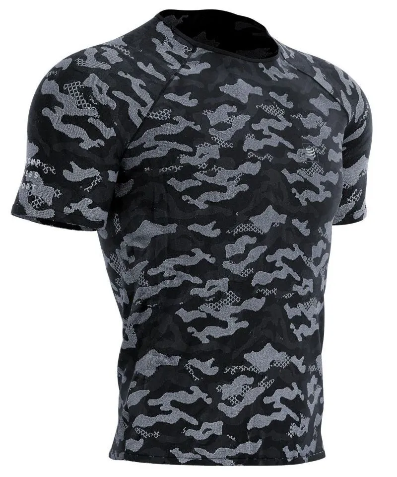 Compressport Training Short Sleeve Camo Premium - black/camo