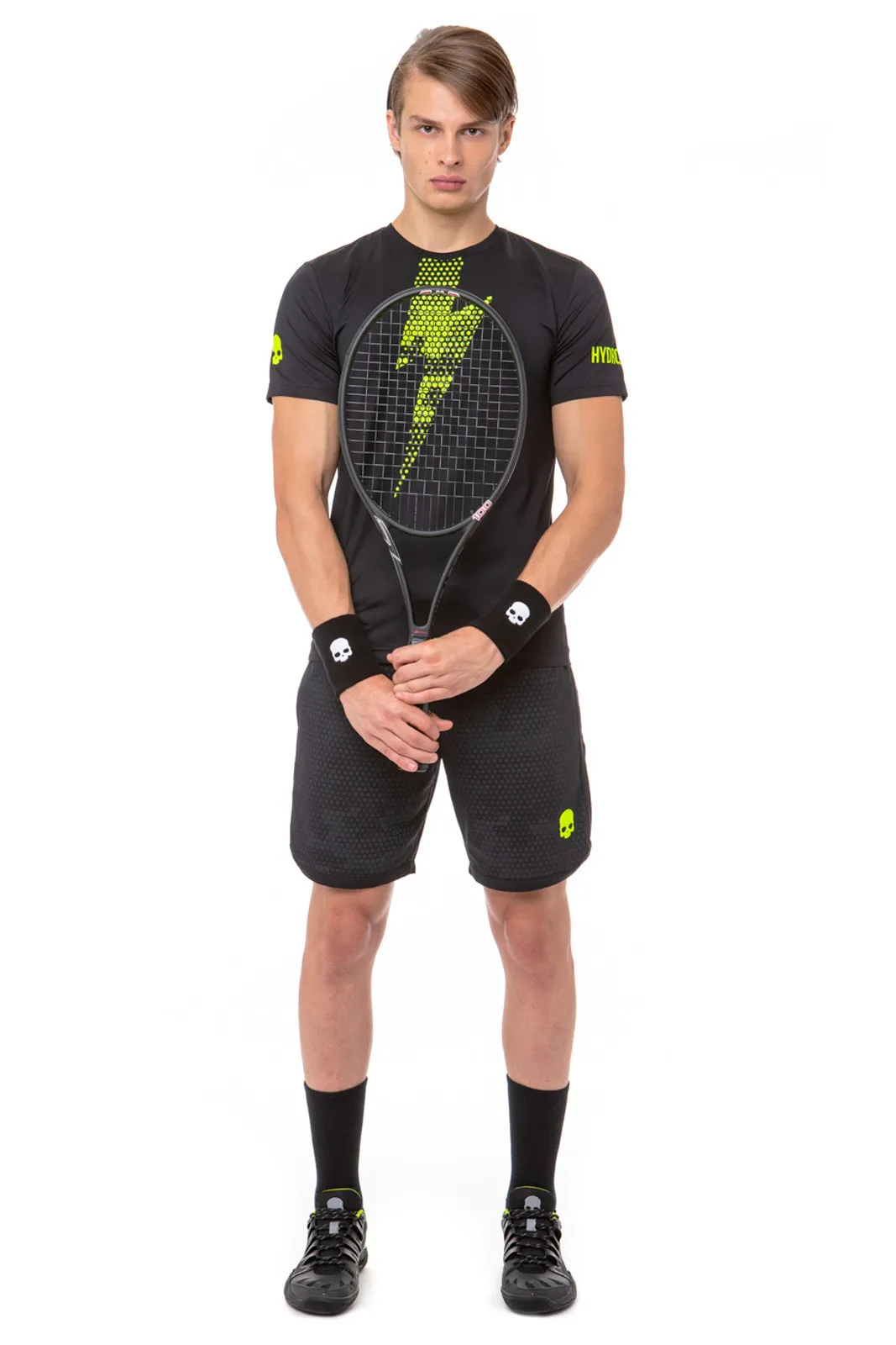 Hydrogen Tech Thunderbolt Tee - black/yellow fluo