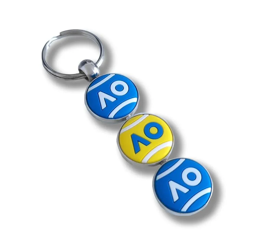 Australian Open Keyring Three Spining Tennis Ball