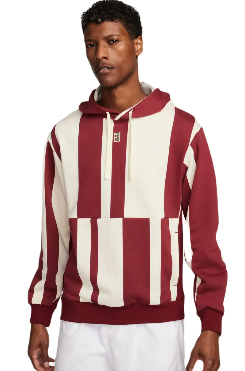 Nike Court Heritage Dri-Fit Fleece Tennis Hoodie - team red/coconut milk