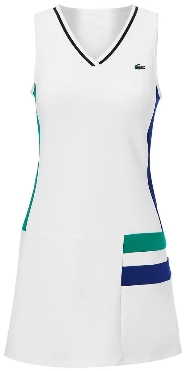 Lacoste Women’s SPORT Breathable Stretch Tennis Dress - white/black/green/blue Lacoste Women’s SPORT Breathable Stretch Tennis Dress - white/black/green/blue