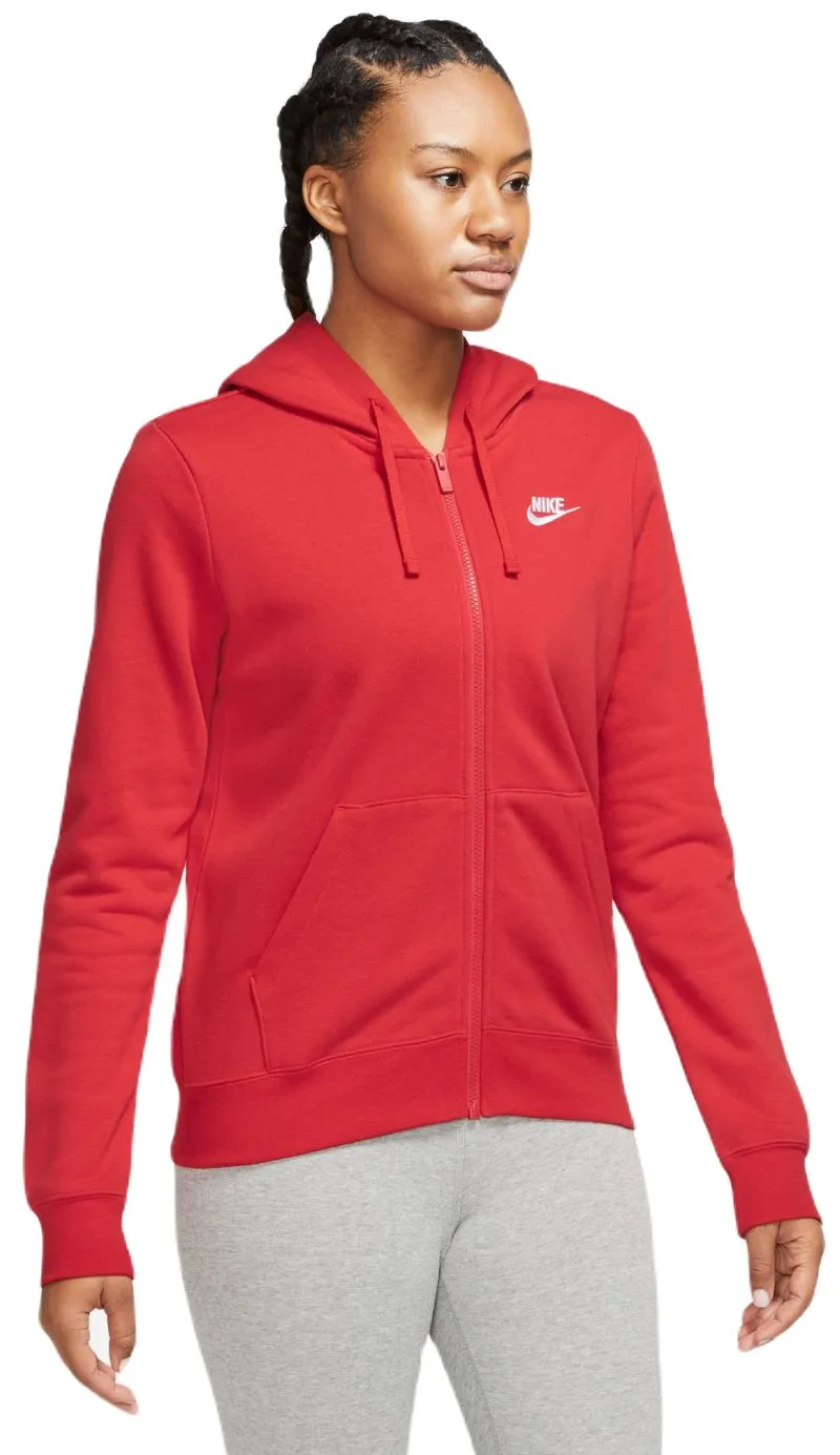Nike Sportswear Club Fleece Full Zip Hoodie - university red/white