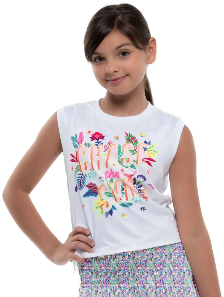 Lucky in Love Novelty Print Sun Chaser Tank Girls - multi Lucky in Love Novelty Print Sun Chaser Tank Girls - multi
