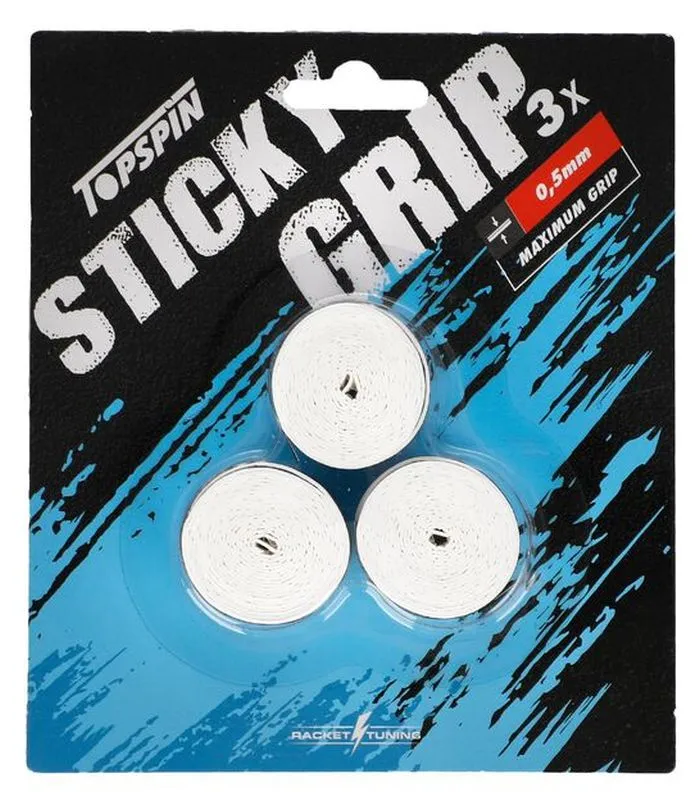 TopspinStickyWhite Topspin Sticky Grip 3P