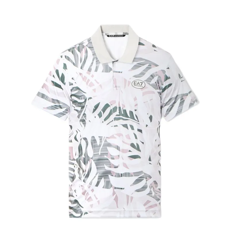 EA7 Tennis Pro Shirt In Ventus7 - fancy all over naturale