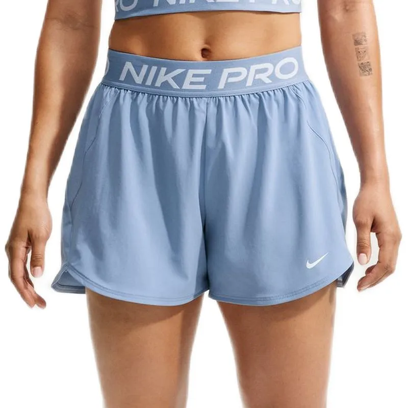 Spodenki tenisowe Nike Pro Dri-Fit Mid Rise Brief Lined 3in Woven Shorts - work blue/white # XXS Spodenki tenisowe Nike Pro Dri-Fit Mid Rise Brief Lined 3in Woven Shorts - work blue/white # XXS