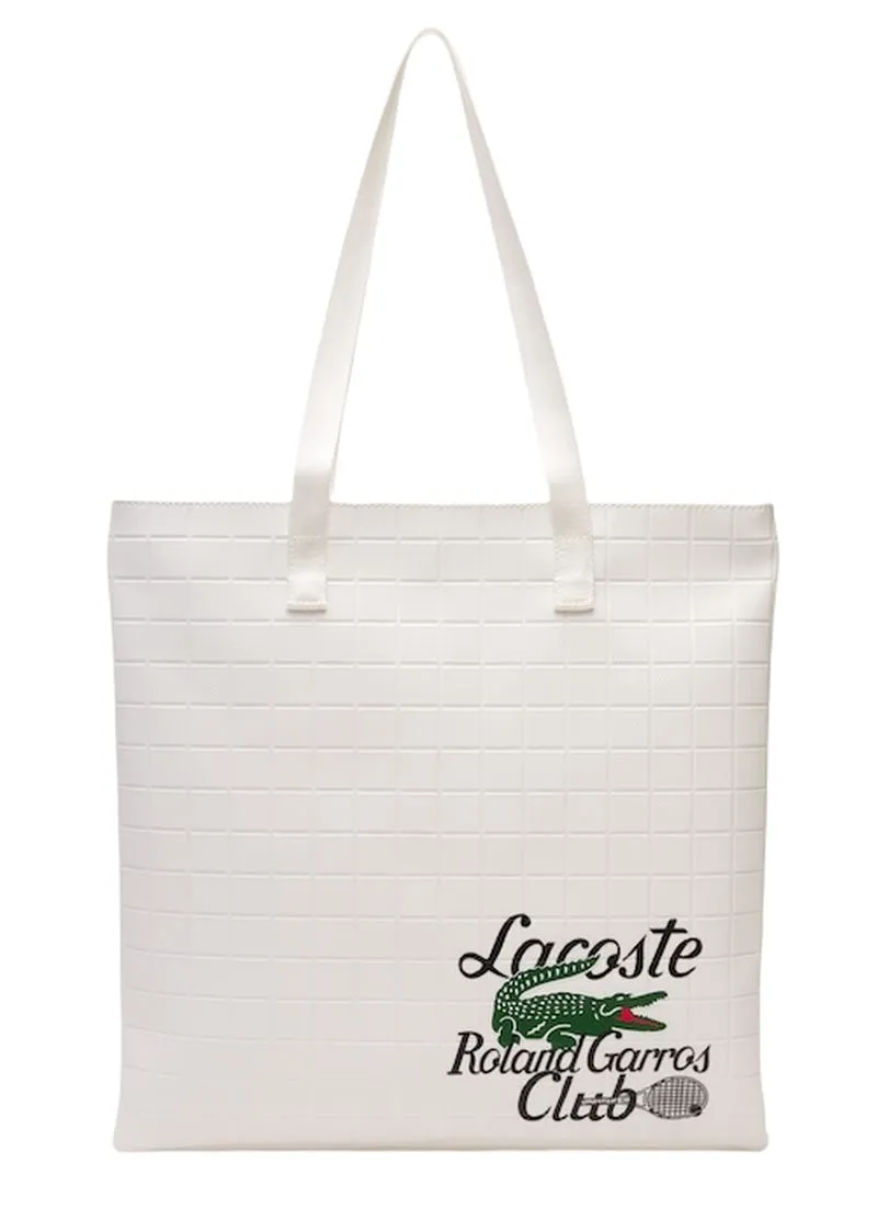 NF4209RG_A56_24 Lacoste x Roland Garros Edition Check Print Tote Bag