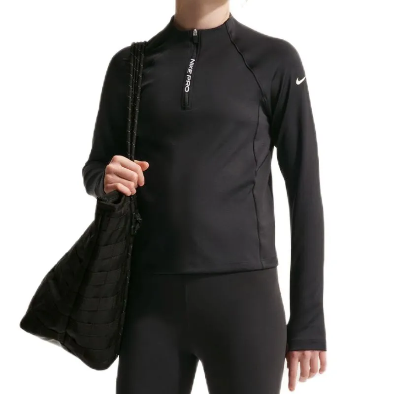 Nike Pro Dri-Fit Half Zip Long Sleeve - black/black/white