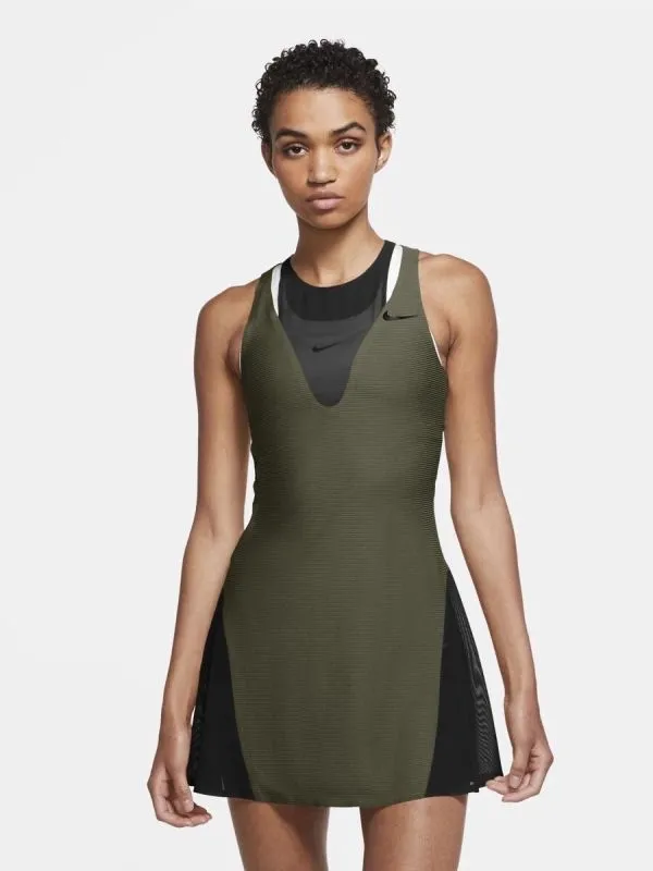 Nike Court Women Maria Dress New York - medium olive/black/black