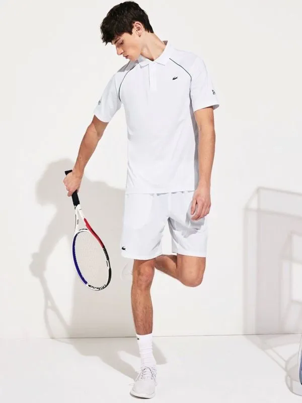 Lacoste Men's SPORT Novak Djokovic Breathable Ultra-Light Polo Shirt - white
