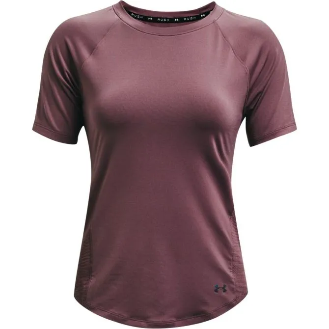 Under Armour Women's UA Rush HeatGear Mesh Short Sleeve - ash plum/metallic silver Under Armour Women's UA Rush HeatGear Mesh Short Sleeve - ash plum/metallic silver