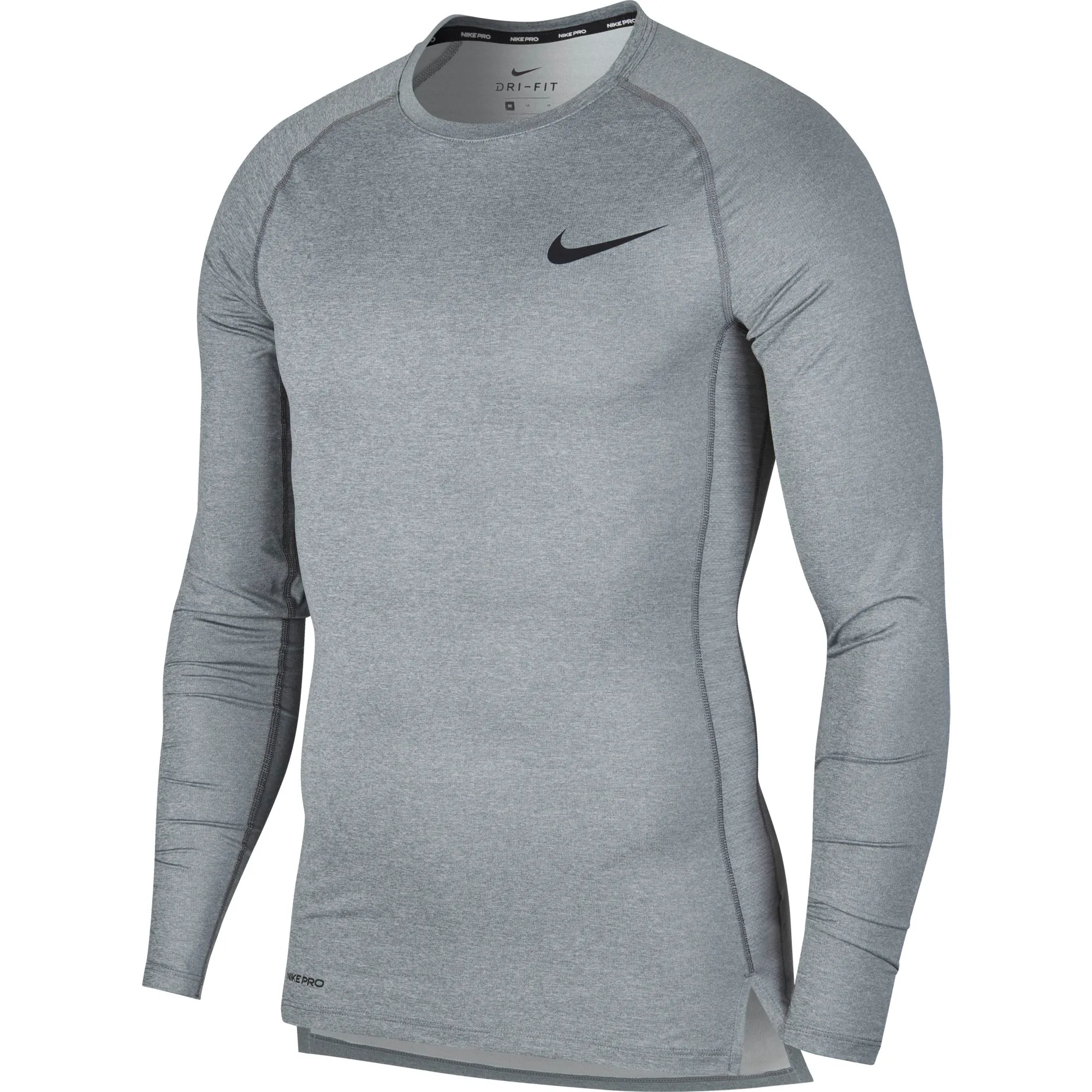 Nike Pro Top LS Tight - smoke grey/light smoke grey/black