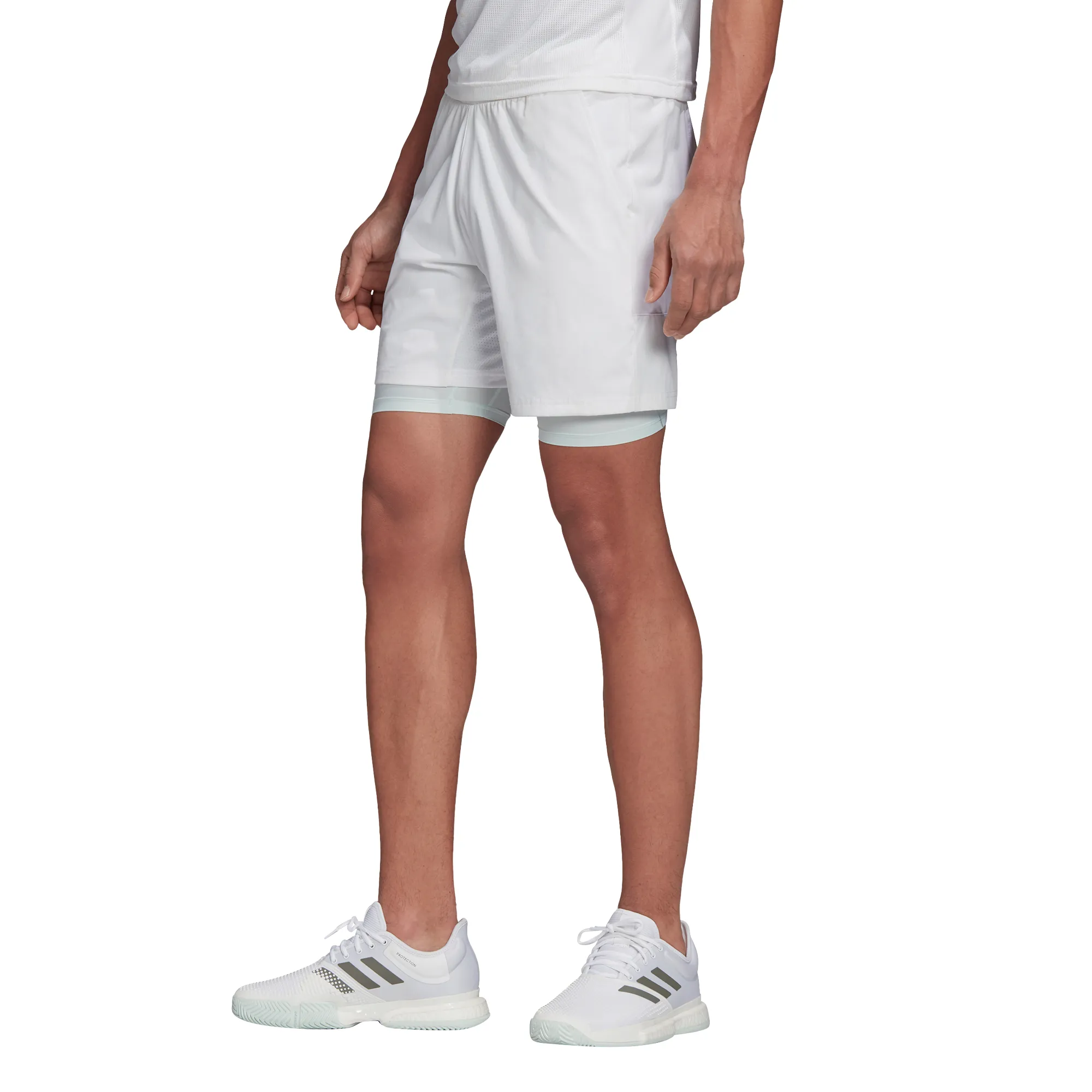 Adidas 2in1 Short Heat Ready 7in - white/tech indigo