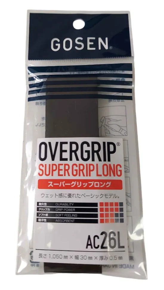 AC26Lblack-Photoroom Gosen Super Overgrip Long 1P
