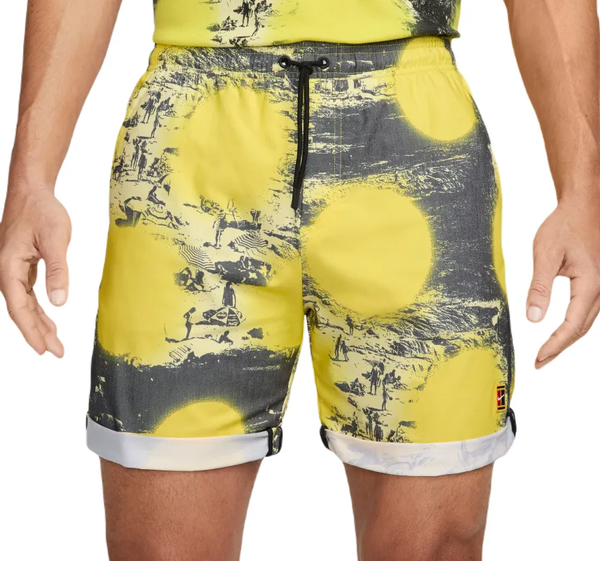 Nike Dri-FIT Heritage Print Tennis Shorts - opti yellow