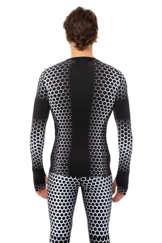 Hydrogen Printed Second Skin Tee LS Man - black/white