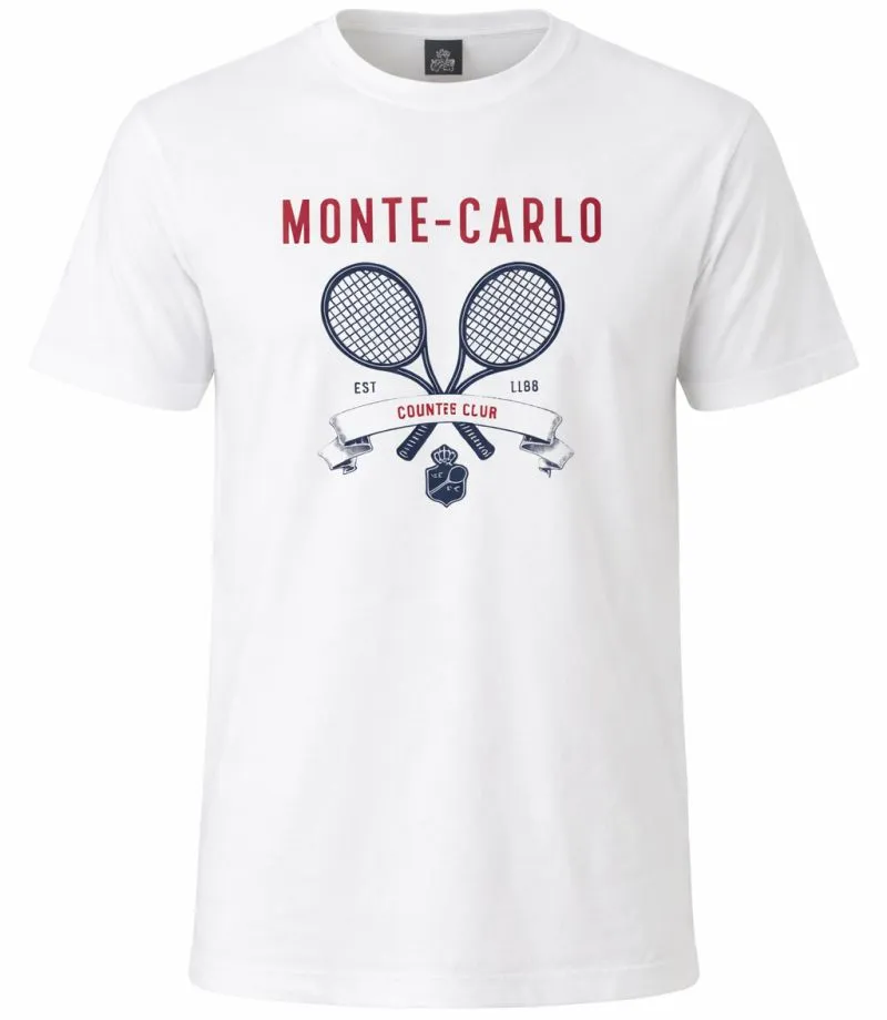 Monte-Carlo Country Club MCCC Raquette Print - white