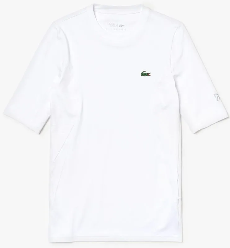 Lacoste Men's SPORT Novak Djokovic Collection Crew Neck Stretch T-Shirt - white/wh