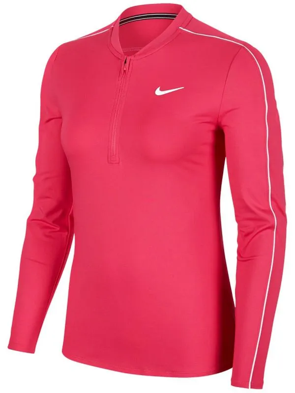 Nike Court Women Dry 1/2 Zip Top - vivid pink/white/white/white