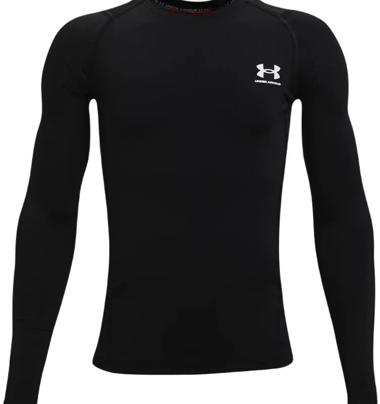 Under Armour Boys' HeatGear Armour Long Sleeve - black/white