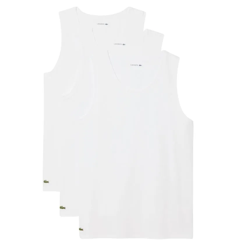 Lacoste Cotton Undershirts 3-Pack - white
