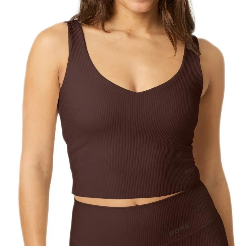 Björn Borg Studio Ribbed V-Neck - coffee bean