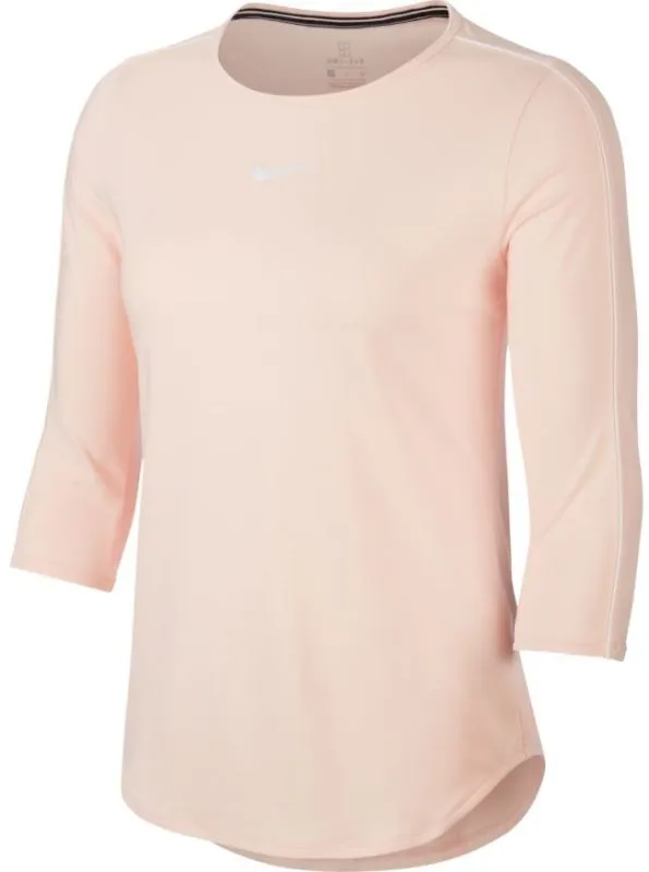 Nike Court Women 3/4 Sleeve Top - washed coral/white/white/white