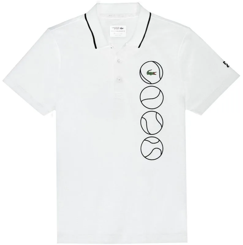Lacoste Novak Djokovic Collection Ultra Light Cotton Polo - white/black