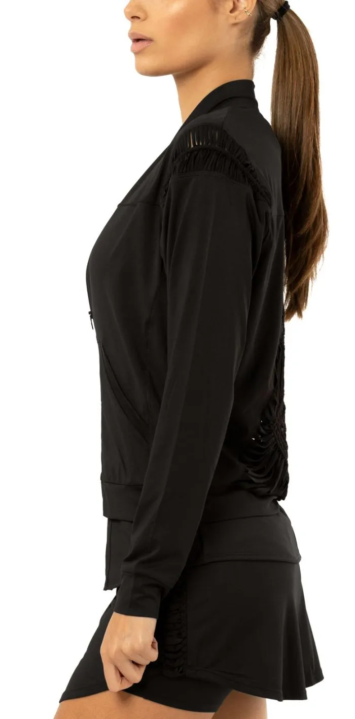 lucky-in-love-macrame-core-bomber-jacket-women-black-2 Lucky in Love Macramé Core Bomber Jacket Women - black