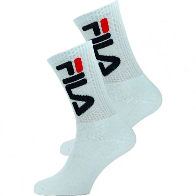 Fila Unisex Tennis Plain Socks 2P - white