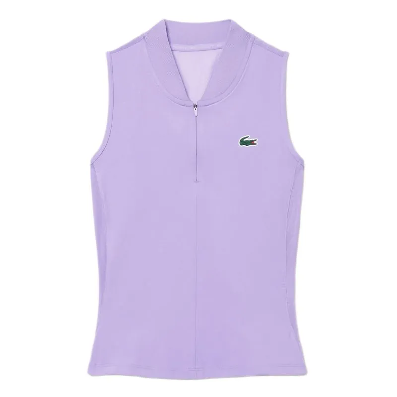 Lacoste Sleeveless Stretch Dual Fabric Tennis - purple