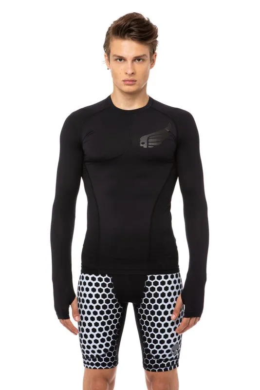Hydrogen Fast Skull Second Skin Tee LS Man - black