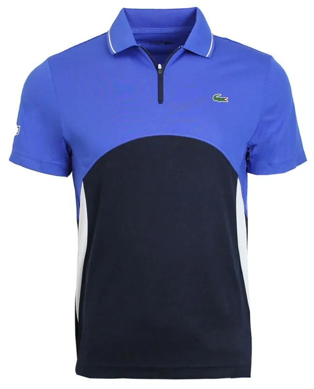lacoste-men-s-lacoste-sport-ultra-dry-pique-zip-tennis-polo-shirt-blue-navy-blue-1 Lacoste Men's Lacoste SPORT Ultra-Dry Piqué Zip Tennis Polo Shirt - blue/navy blue