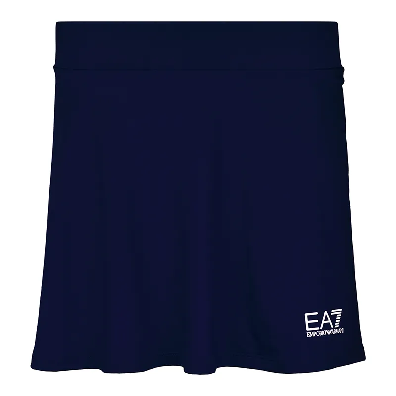 8NTN51-TJGBZ-1554-1 EA7 Woman Jersey Miniskirt - navy blue
