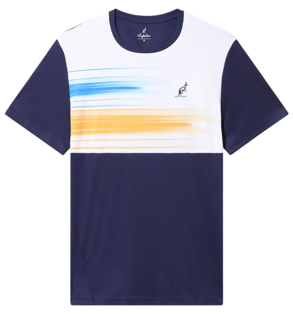 Australian Ace T-Shirt Brush Line Print - blu cosmo Australian Ace T-Shirt Brush Line Print - blu cosmo