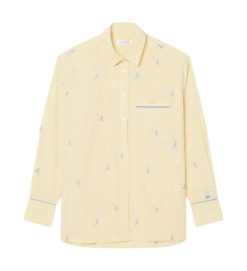 Lacoste Oversized with Jacquard Motifs - yellow/turquin blue Lacoste Oversized with Jacquard Motifs - yellow/turquin blue