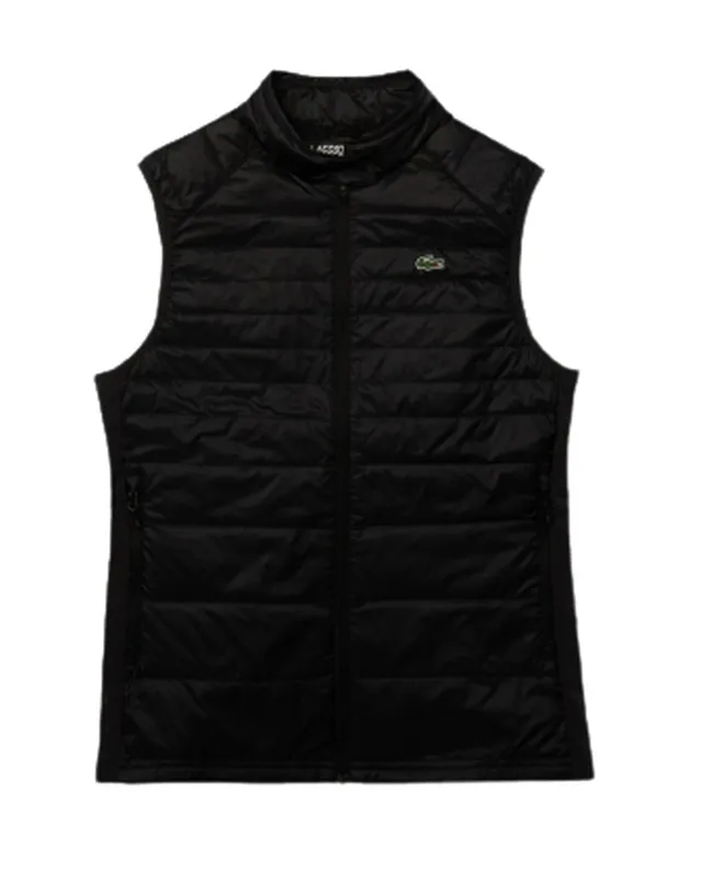 Lacoste Women's SPORT Water-Resistant Quilted Technical Golf Vest - black