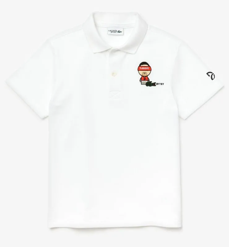 Lacoste Boys’ SPORT Collab Youssef SY Polo - white Lacoste Boys’ SPORT Collab Youssef SY Polo - white