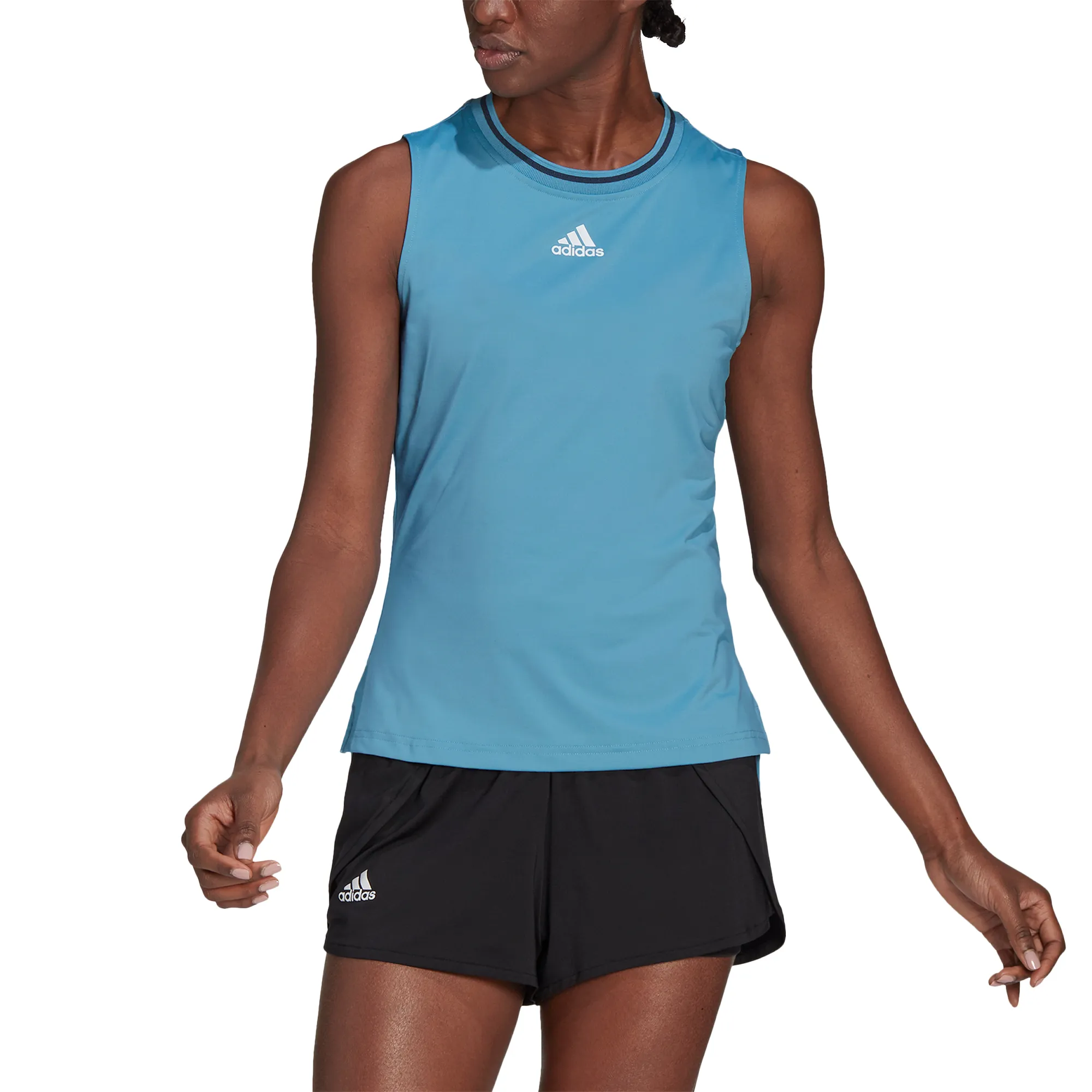 Adidas Match Tank Top W - hazy blue/white