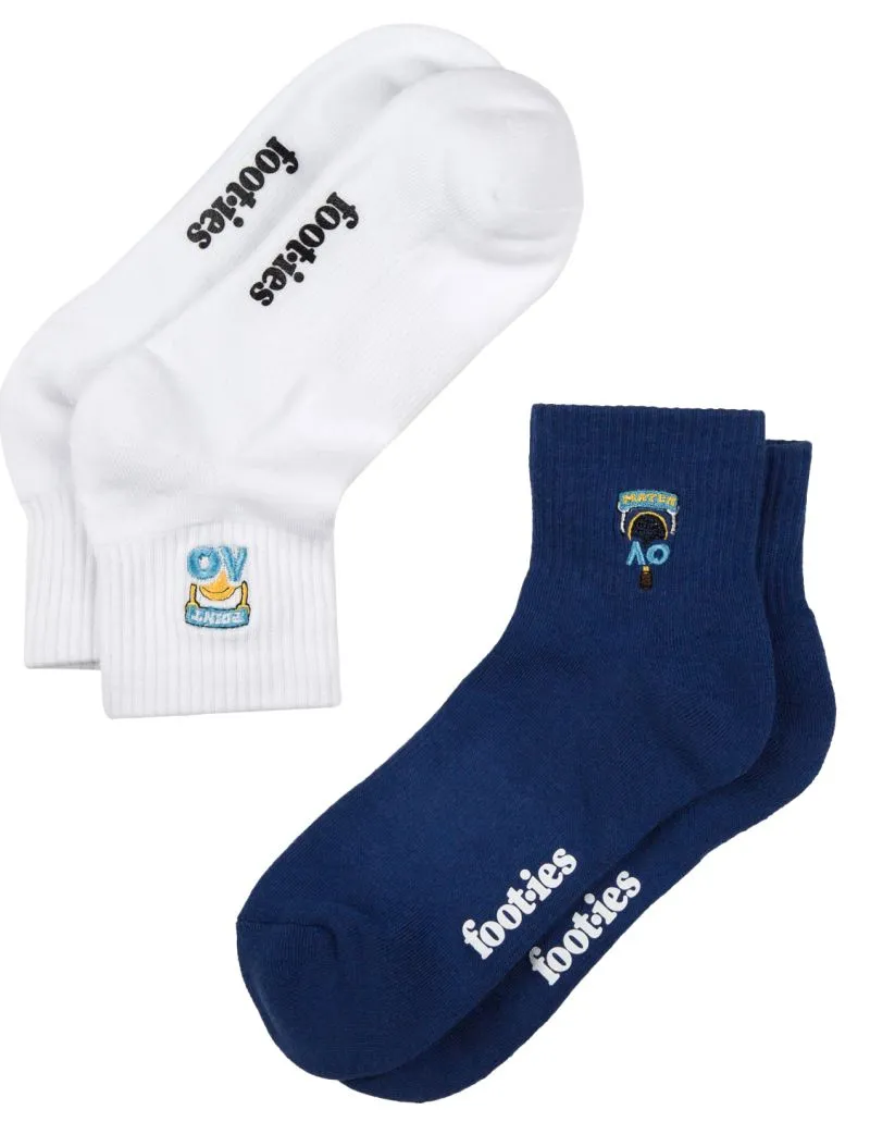 Australian Open Kids Point Match Ankle Socks 2P