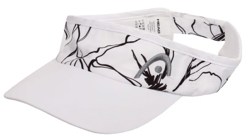 Head Pro Player Womens Visor Flowers - white/grey Head Pro Player Womens Visor Flowers - white/grey