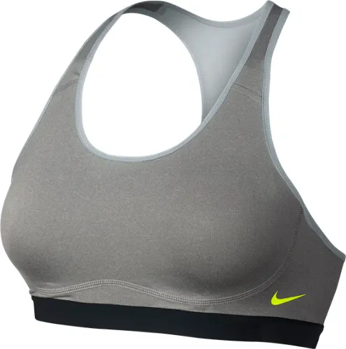 Nike Pro Fierce Bra - dark grey heather/black/volt