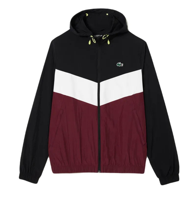 Lacoste Water Resistant Packaway Zipped Sport - black/gris/bordeaux